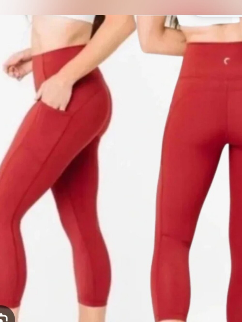 ZYIA Brick Red Capri Leggings with Side Pocket